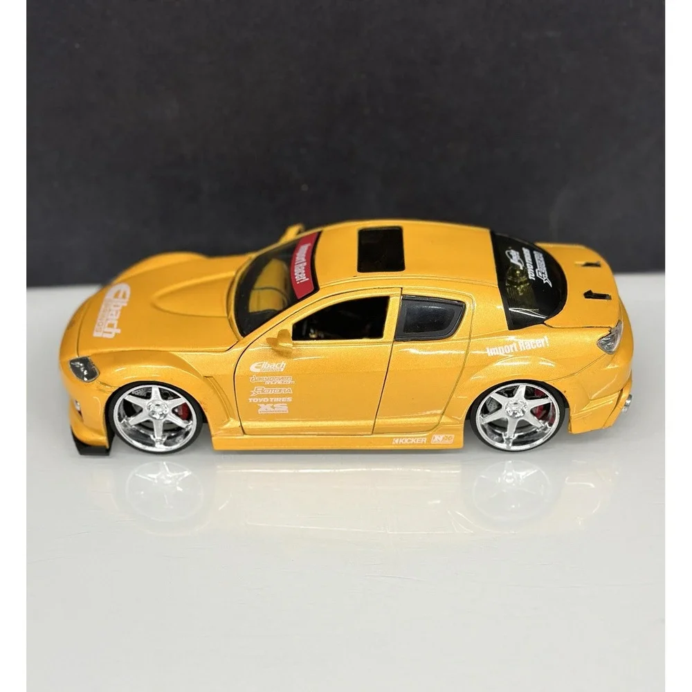 Jada 1/24 Mazda RX8 Import Racer Yellow Great Shape See Detailed Pics #50380-9